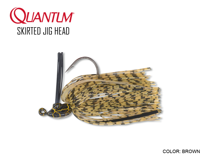 Quantum Skirted Jig head (Weight: 14gr, Color: brown, Hook:4/0, Pack:1pcs)